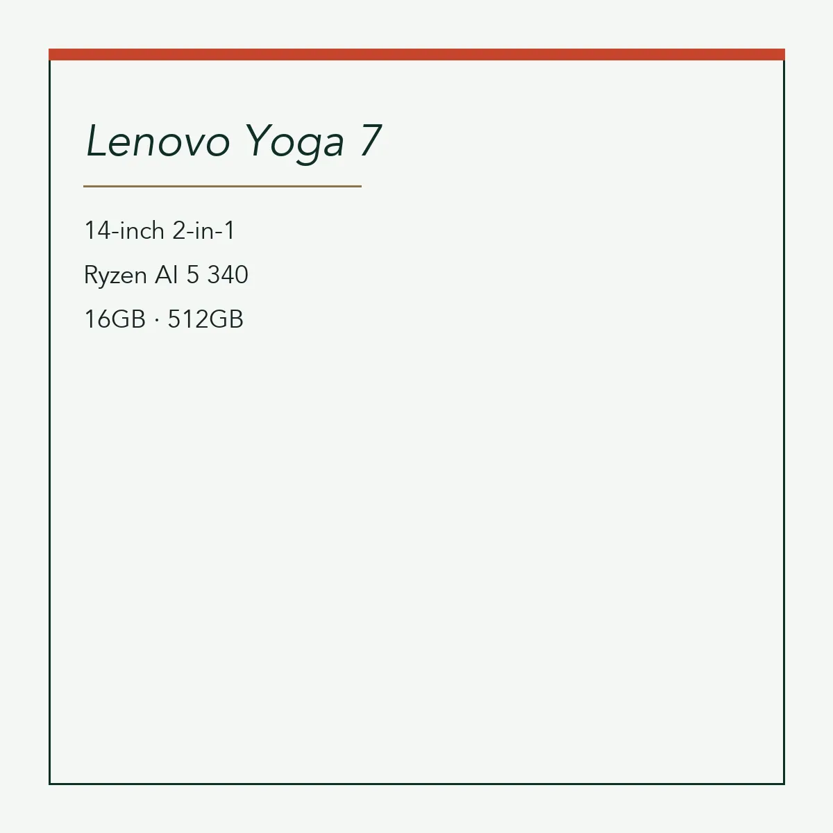 Lenovo Yoga 7 2-in-1 14, Ryzen AI 5 340, 16GB