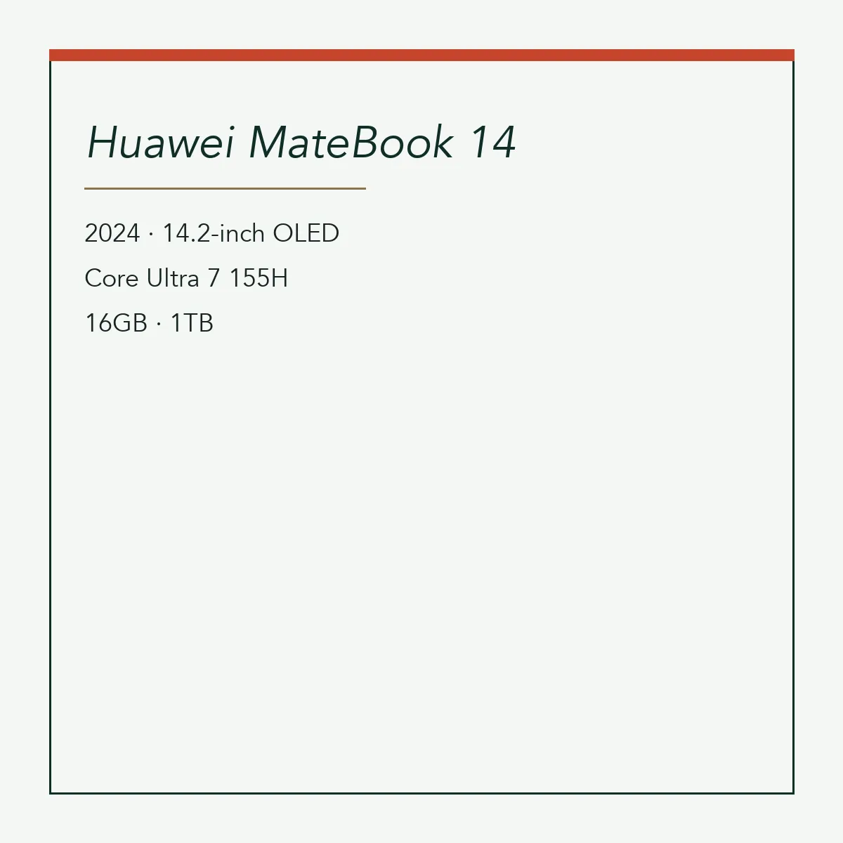 Huawei MateBook 14 2024, Core Ultra 7 155H, 1TB
