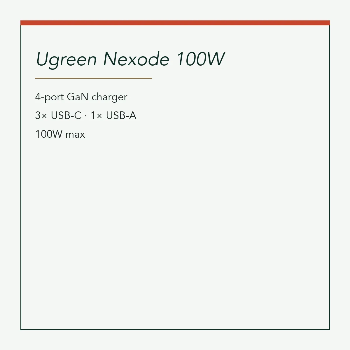 Ugreen Nexode 100W, 4-Port GaN Charger