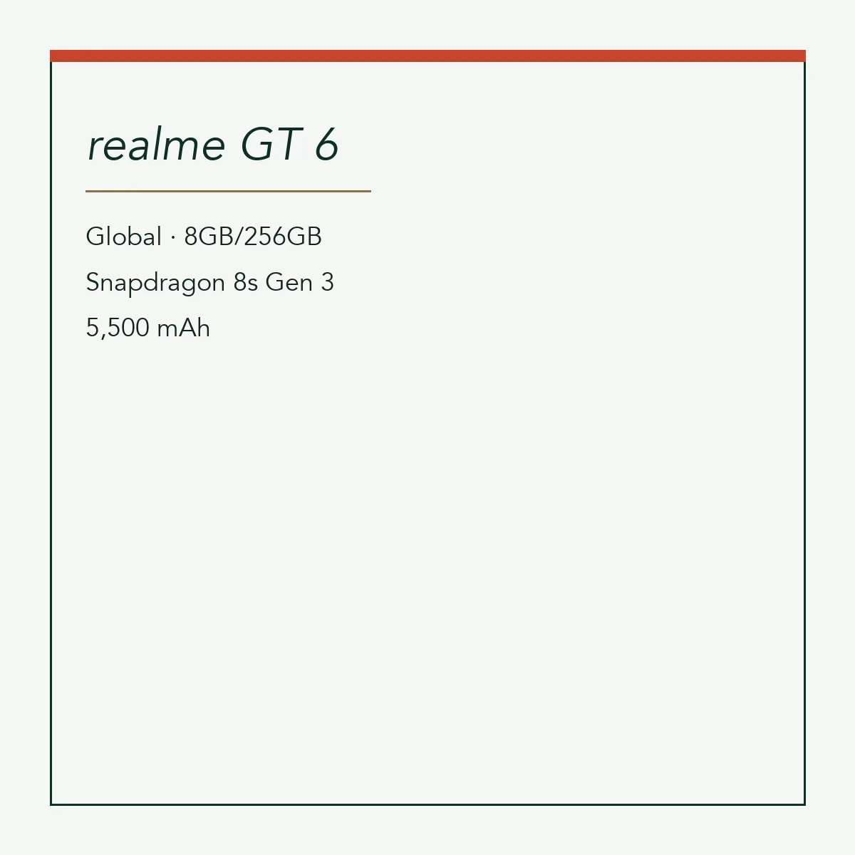 realme GT 6, 8GB/256GB, Global