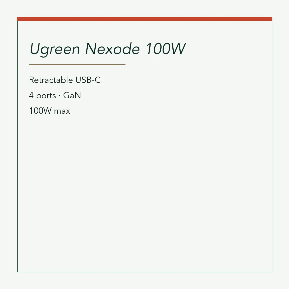 Ugreen Nexode 100W, Retractable USB-C