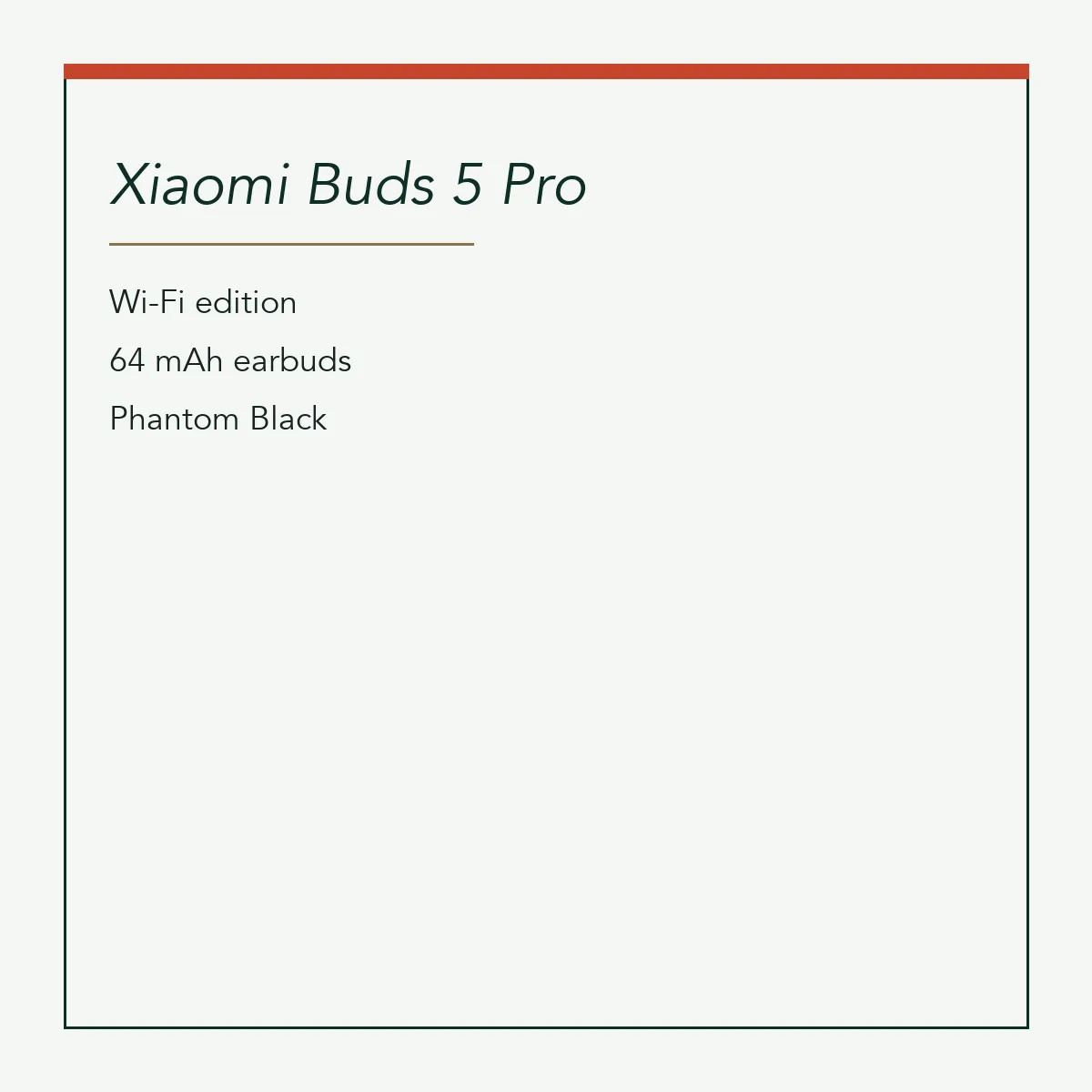 Xiaomi Buds 5 Pro, Wi-Fi Edition